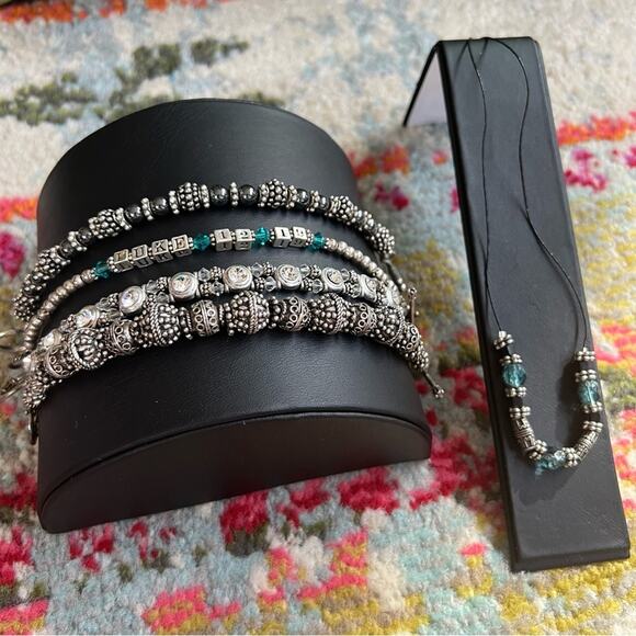 Silver and Blue Beaded Jewelry Set Luke 12:19 - Picture 6 of 6